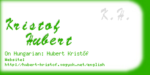 kristof hubert business card