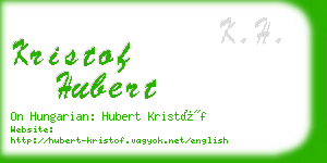 kristof hubert business card